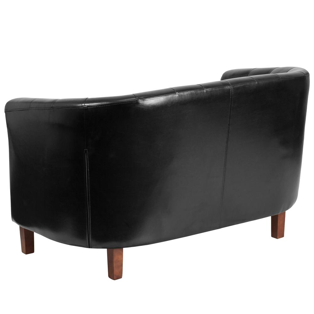 HERCULES Colindale Series Black LeatherSoft Tufted Loveseat | Durable Upholstery