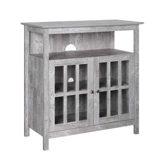 Big Sur Highboy TV Stand with Storage Cabinets, Gray