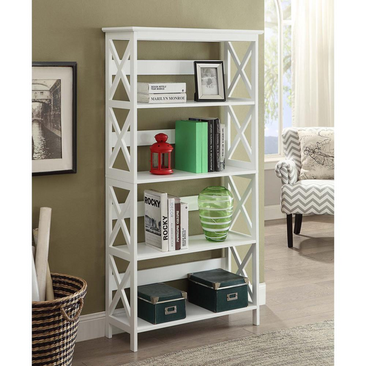 Oxford 5 Tier Bookcase - Modern Appeal with Clean Lines