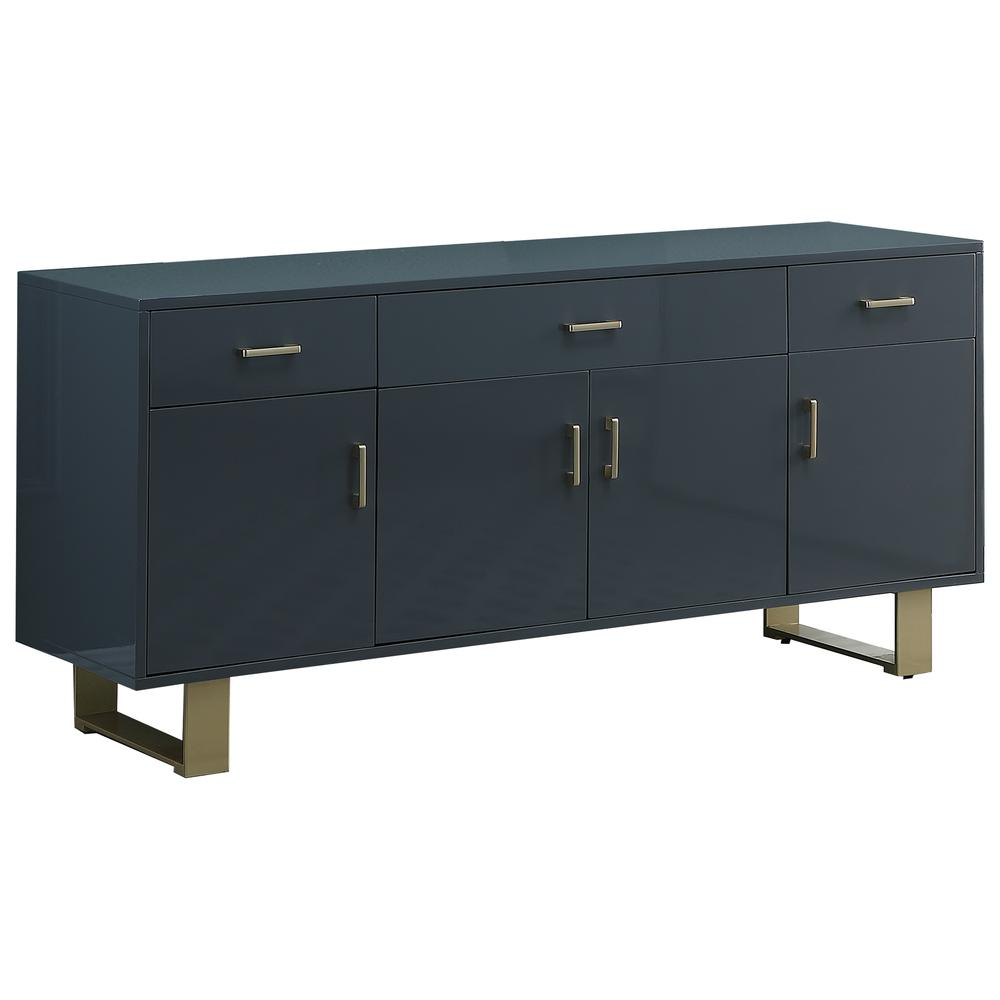 Tyrion Gray Lacquer Sideboard with Gold Accents - Modern Furniture for Stylish Homes