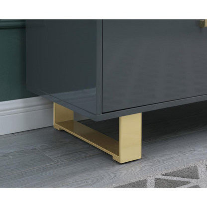 Tyrion Gray Lacquer Sideboard with Gold Accents - Modern Furniture for Stylish Homes