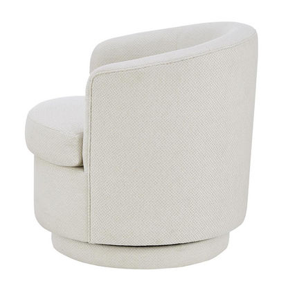 Rachel Fabric Swivel Accent Arm Chair - Chic Parlor Style Arm Chair with 360-Degree Swivel and Soft Cream Fabric