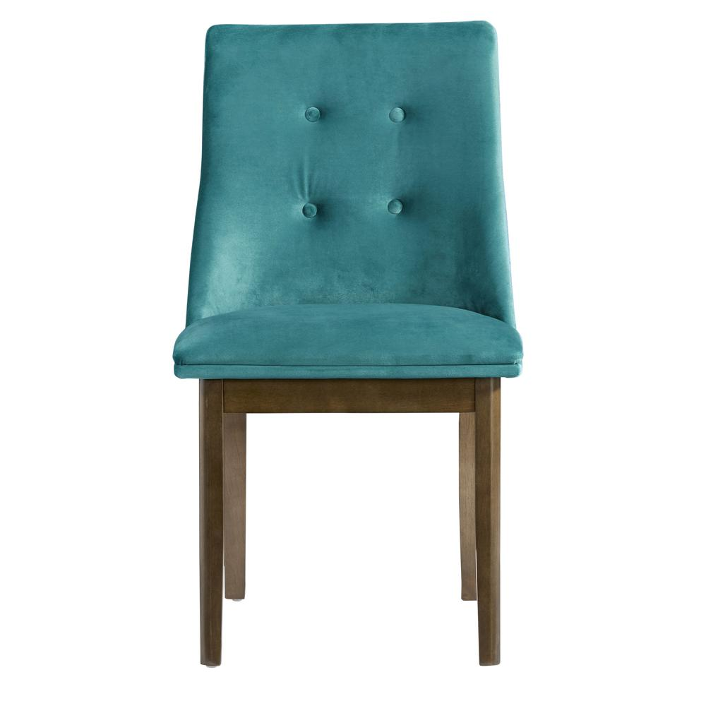 Accent Side Chair - Elegant Jade Velvet Chair for Eclectic Spaces