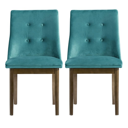 Accent Side Chair - Elegant Jade Velvet Chair for Eclectic Spaces