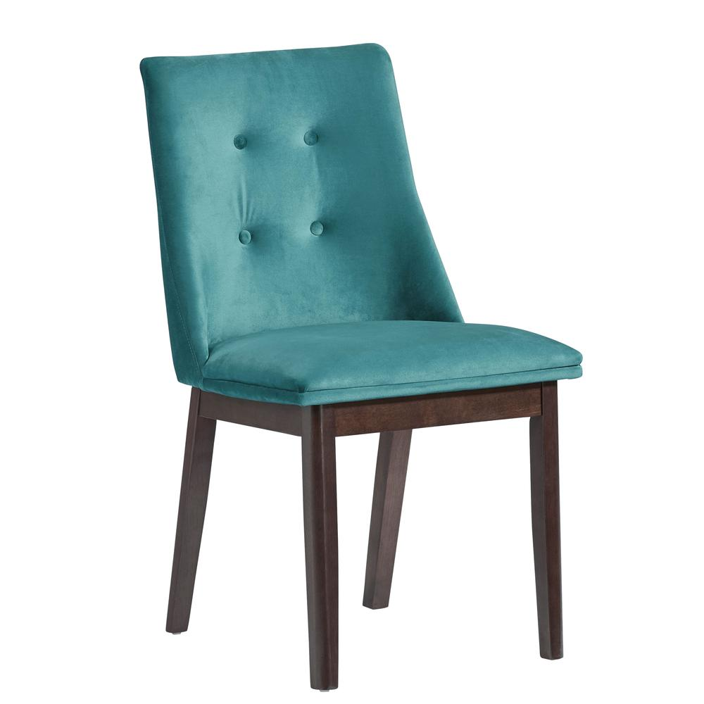 Accent Side Chair - Elegant Jade Velvet Chair for Eclectic Spaces