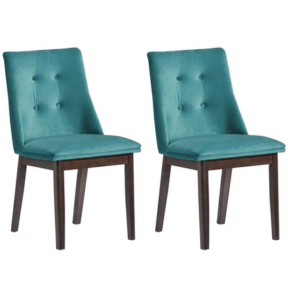 Accent Side Chair - Elegant Jade Velvet Chair for Eclectic Spaces