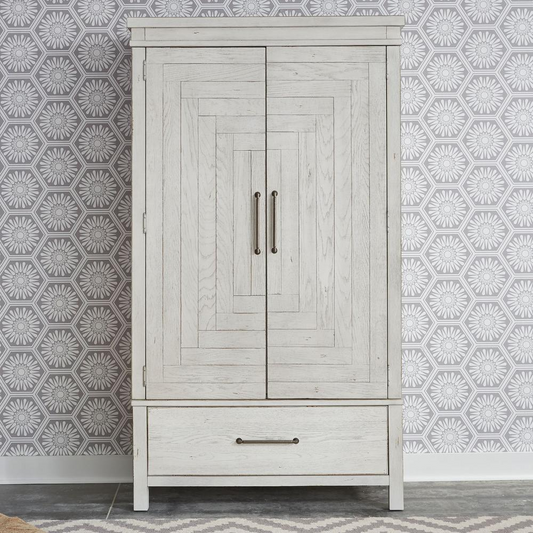 Modern Farmhouse Armoire, Flea Market White - Unique and Stylish Design