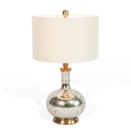 Bianca, 27" Glass Table Lamp - Contemporary Design with Textured Body and Mercury Glass Finish