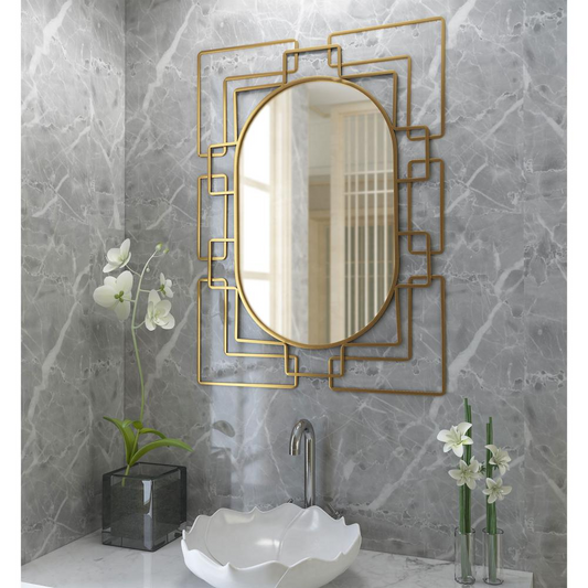 Deanna Gold Metal Mirror - Art Deco Glamour for Your Space