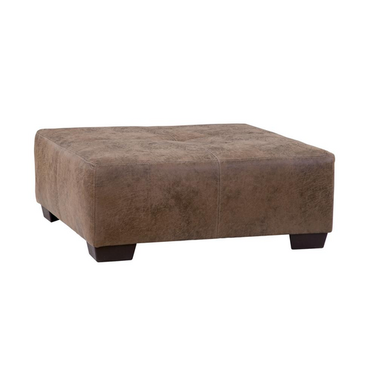 Square Arm Series Brown Upholstered Ottoman - Versatile and Functional Furniture