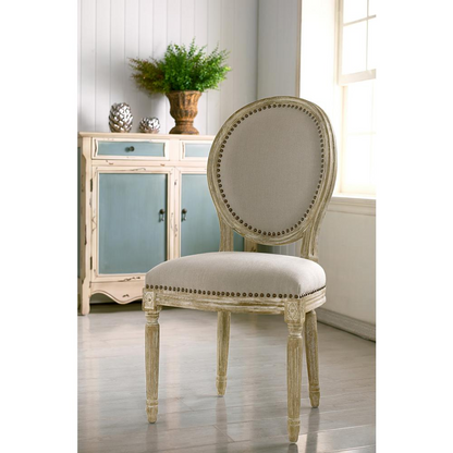 Baxton Studio Clairette Wood Traditional French Accent Chair-Round - Elegant and Versatile