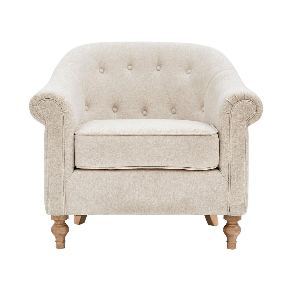 Martha Stewart Fayette Accent Chair - Tufted Armchair for Timeless Elegance