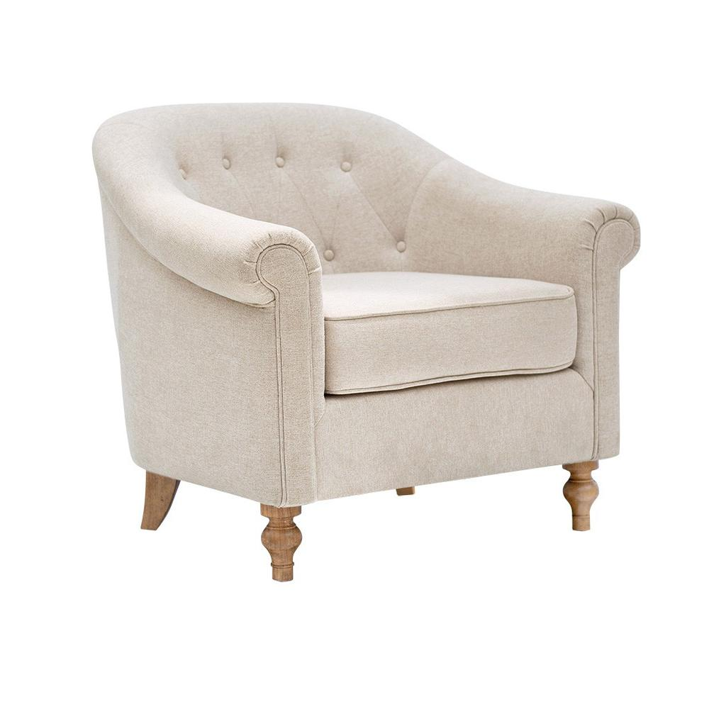 Martha Stewart Fayette Accent Chair - Tufted Armchair for Timeless Elegance