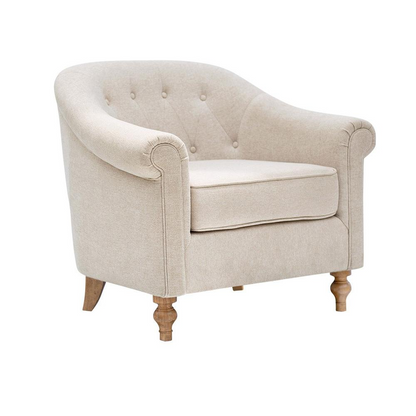 Martha Stewart Fayette Accent Chair - Tufted Armchair for Timeless Elegance