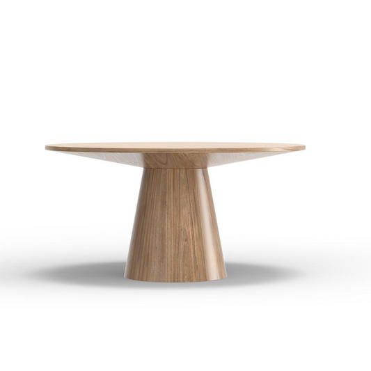 Cove Round Dining Table, Natural - Handcrafted Malaysian Hardwood