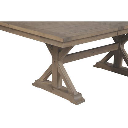 Arlo Dining Table - Rustic Solid Pine Wood with X Base Design