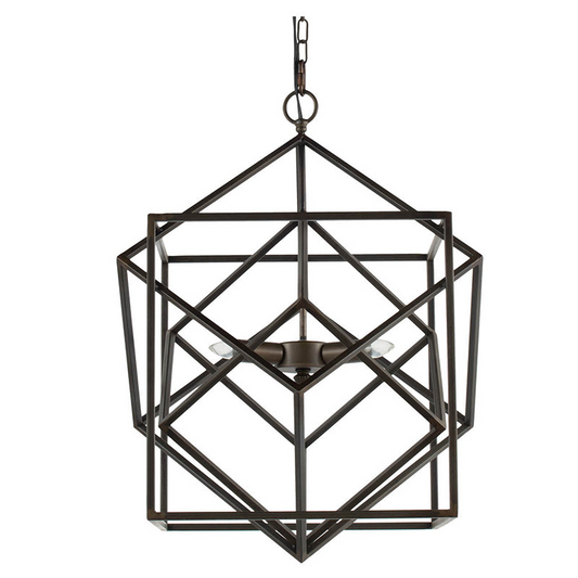 3-Light Metal Chandelier, Hanging Light Fixture with Adjustable Chain