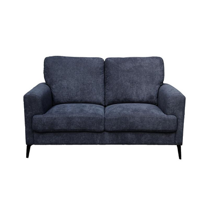 Black Fabric Loveseat with Black Metal Legs - Modern Design and Comfort