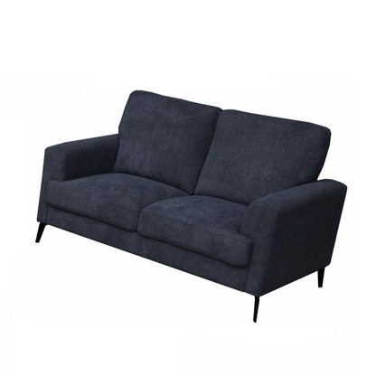 Black Fabric Loveseat with Black Metal Legs - Modern Design and Comfort