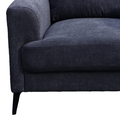 Black Fabric Loveseat with Black Metal Legs - Modern Design and Comfort