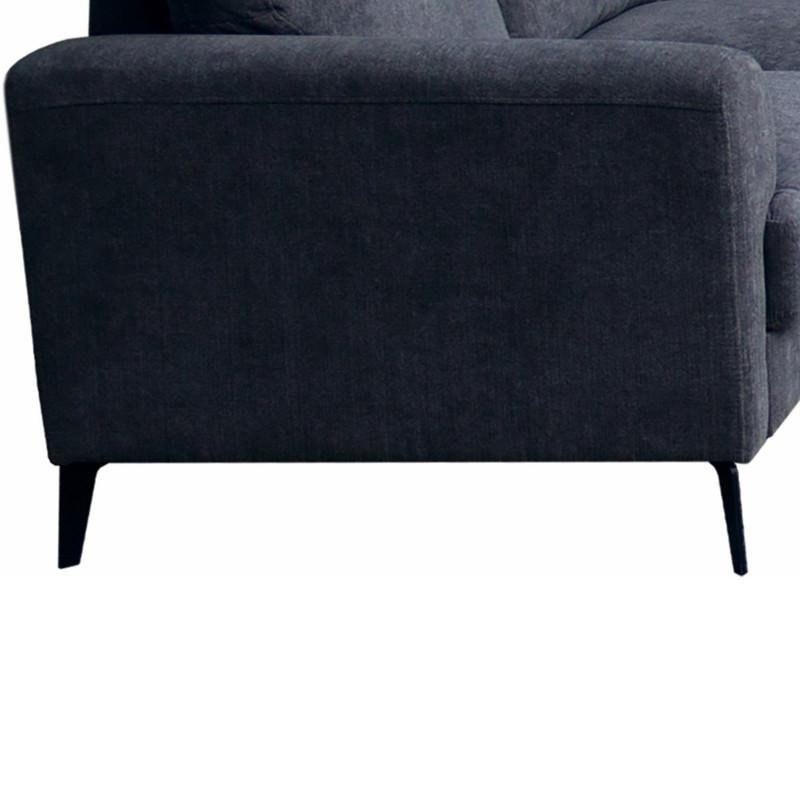 Black Fabric Loveseat with Black Metal Legs - Modern Design and Comfort