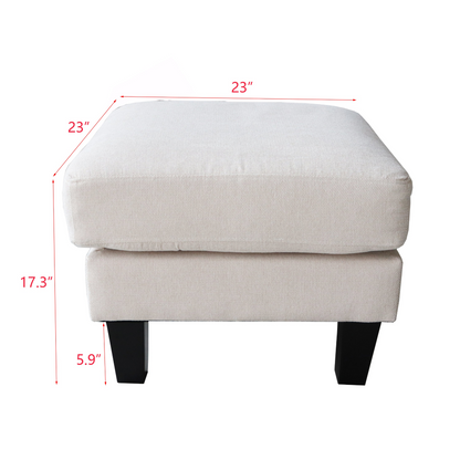 Fabric Ottoman Beige - Stylish and Comfortable | Buy Now