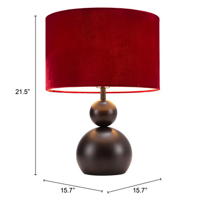 Shobu Table Lamp Red - Artistic Boho Design with Vintage Grandeur