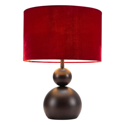 Shobu Table Lamp Red - Artistic Boho Design with Vintage Grandeur