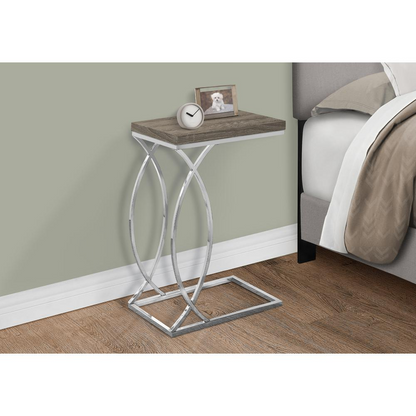 Accent Table - C-shaped End, Side, Snack - Brown Laminate