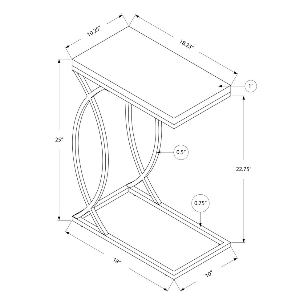 Accent Table - C-shaped End, Side, Snack - Brown Laminate