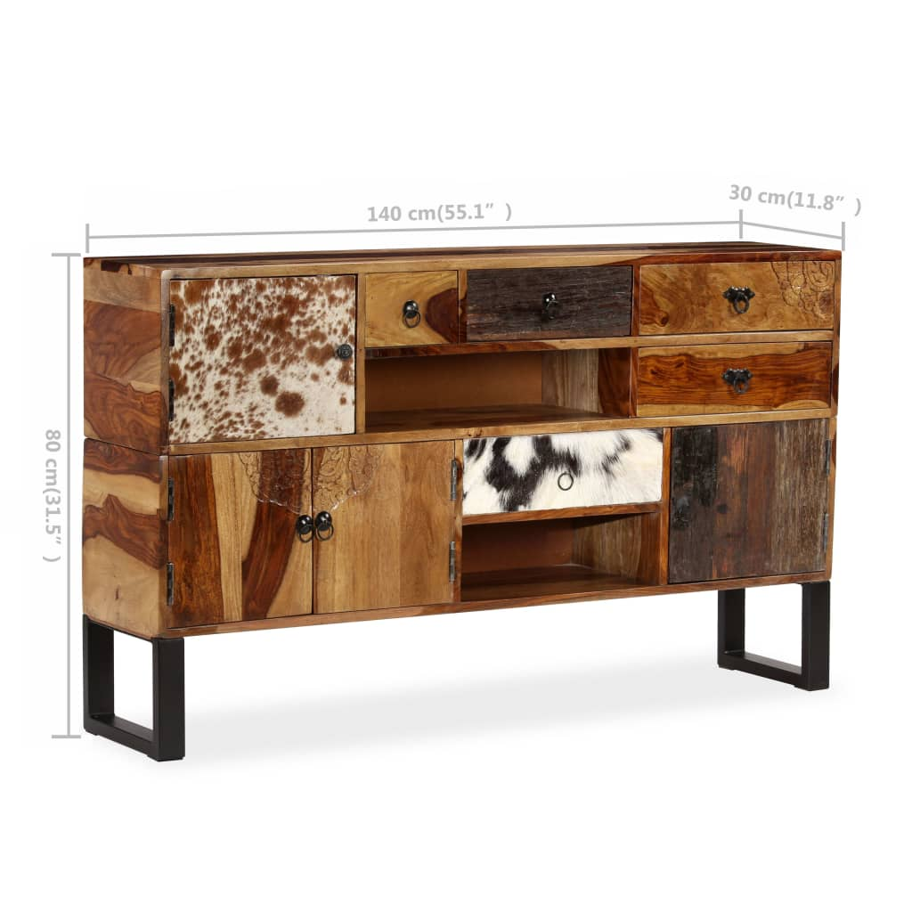 vidaXL Sideboard Solid Sheesham Wood 55.1"x11.8"x31.5"