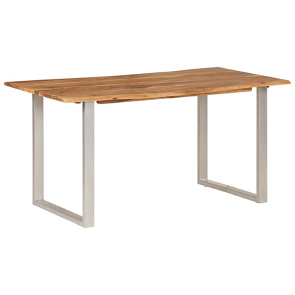 vidaXL Dining Table 60.6"x31.5"x29.9" Solid Wood Acacia - Rustic Style, Easy Assembly