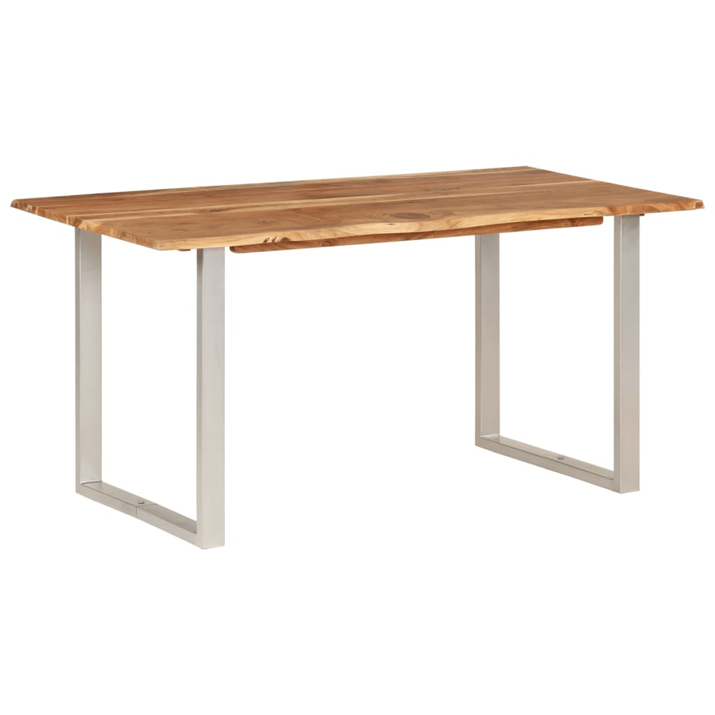 vidaXL Dining Table 60.6"x31.5"x29.9" Solid Wood Acacia - Rustic Style, Easy Assembly