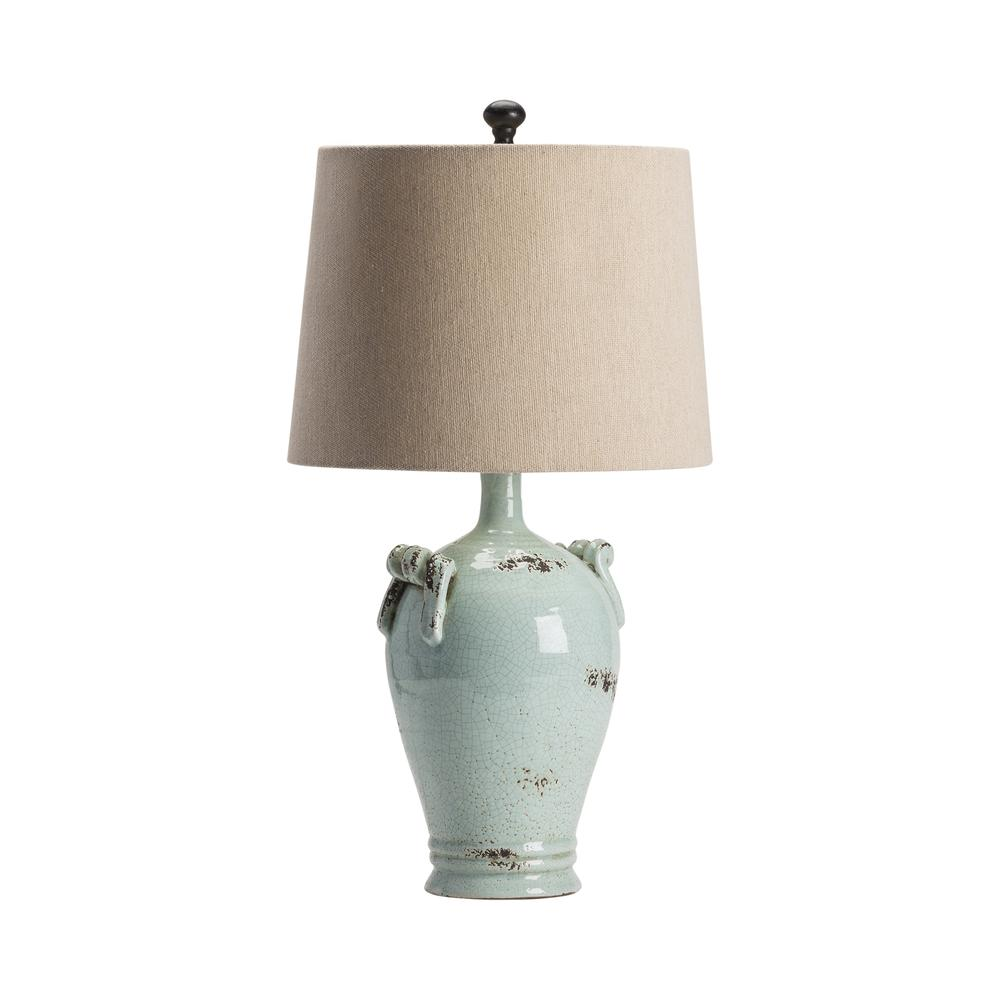 Casa Table Lamp - Rustic Coastal Style with Soft Blue Finish