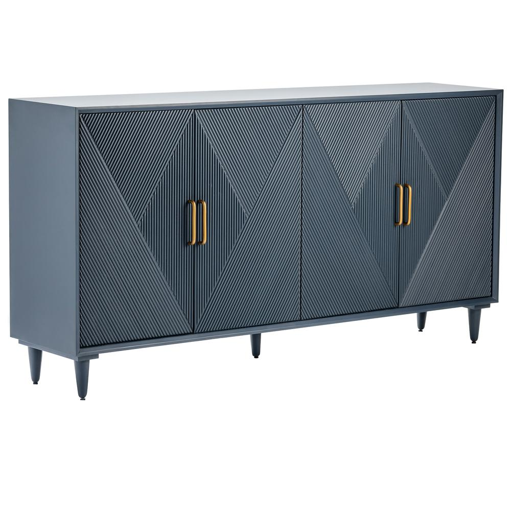 72X16X37" 4 Door TV Sideboard - Blue | Interior Use Only