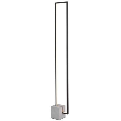 34W Floor Lamp Black With Concrete Base - Artisan-Style Lighting for Home and Office