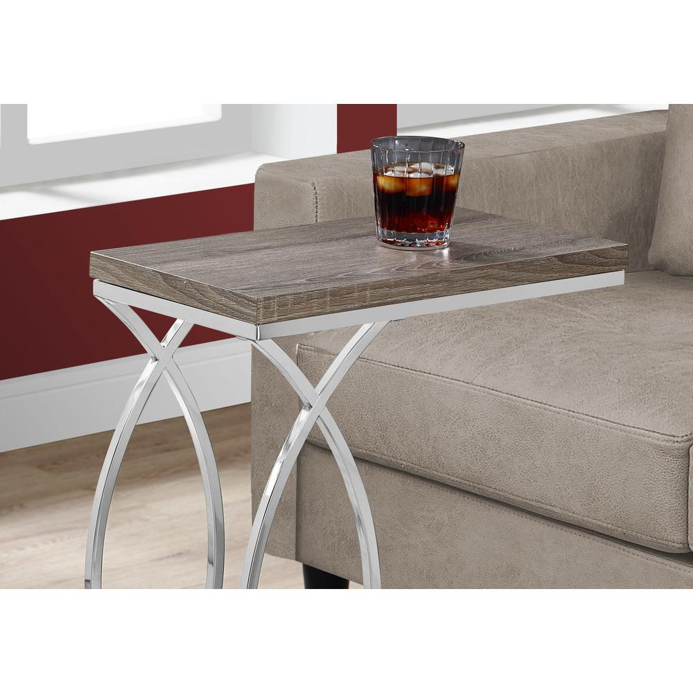 Accent Table - C-shaped End, Side, Snack - Brown Laminate