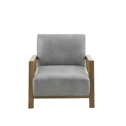 INK+IVY Easton Low Profile Accent Chair - Contemporary Upholstered Chair with Solid Wood Arms and Frame