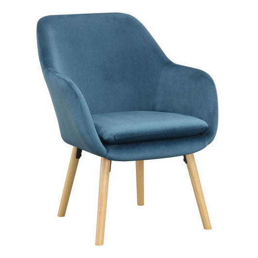 Take a Seat Charlotte Accent Chair, Blue Velvet - Elegant and Comfortable | Convenience Concepts