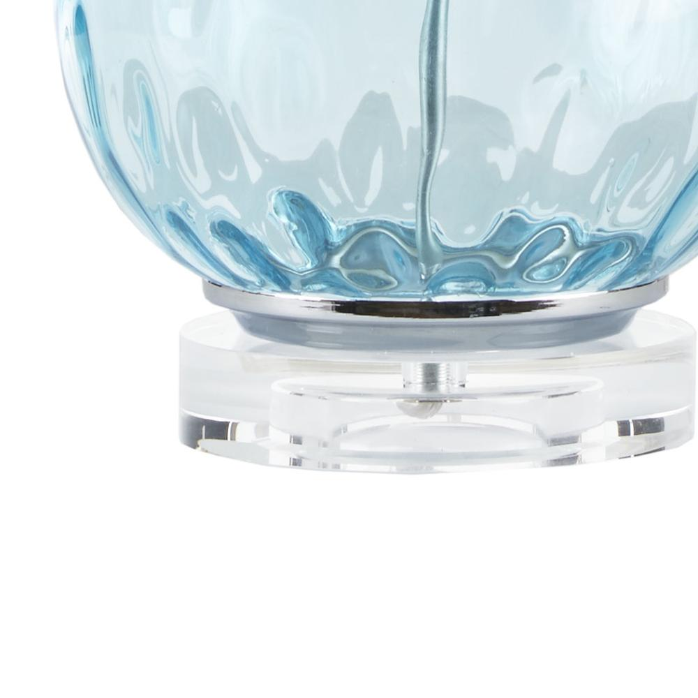 Borel Table Lamp - Glass Base, Blue and Green Hue, Tilted Drum Shade, Warm Glow, 2-Year Warranty