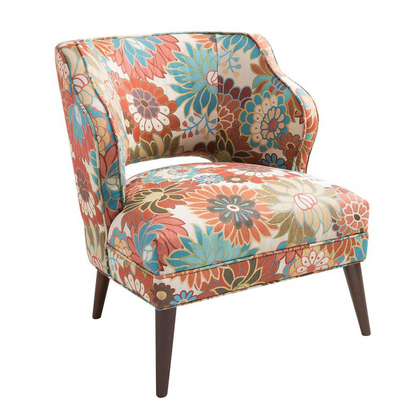 Modern Open Back Accent Chair | Chic Design with Double Piping Details