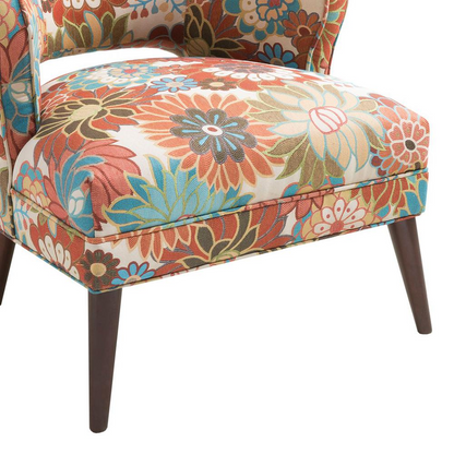 Modern Open Back Accent Chair | Chic Design with Double Piping Details