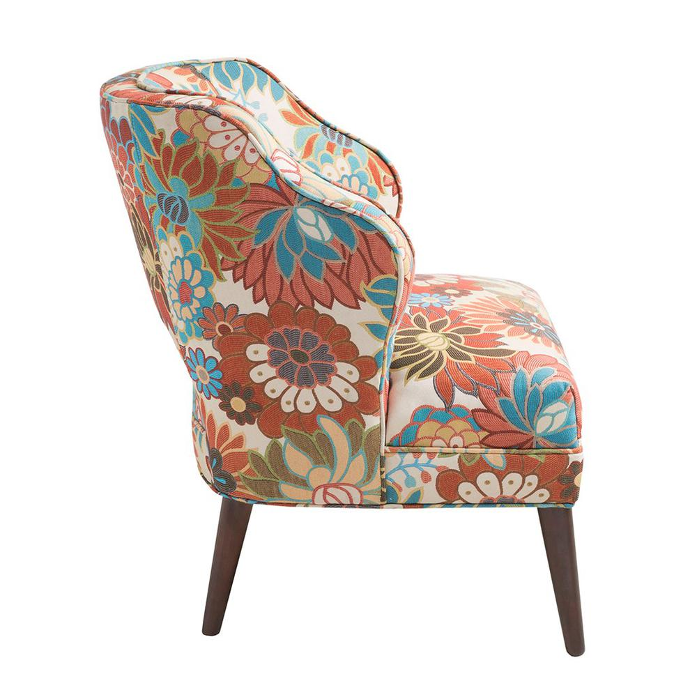 Modern Open Back Accent Chair | Chic Design with Double Piping Details