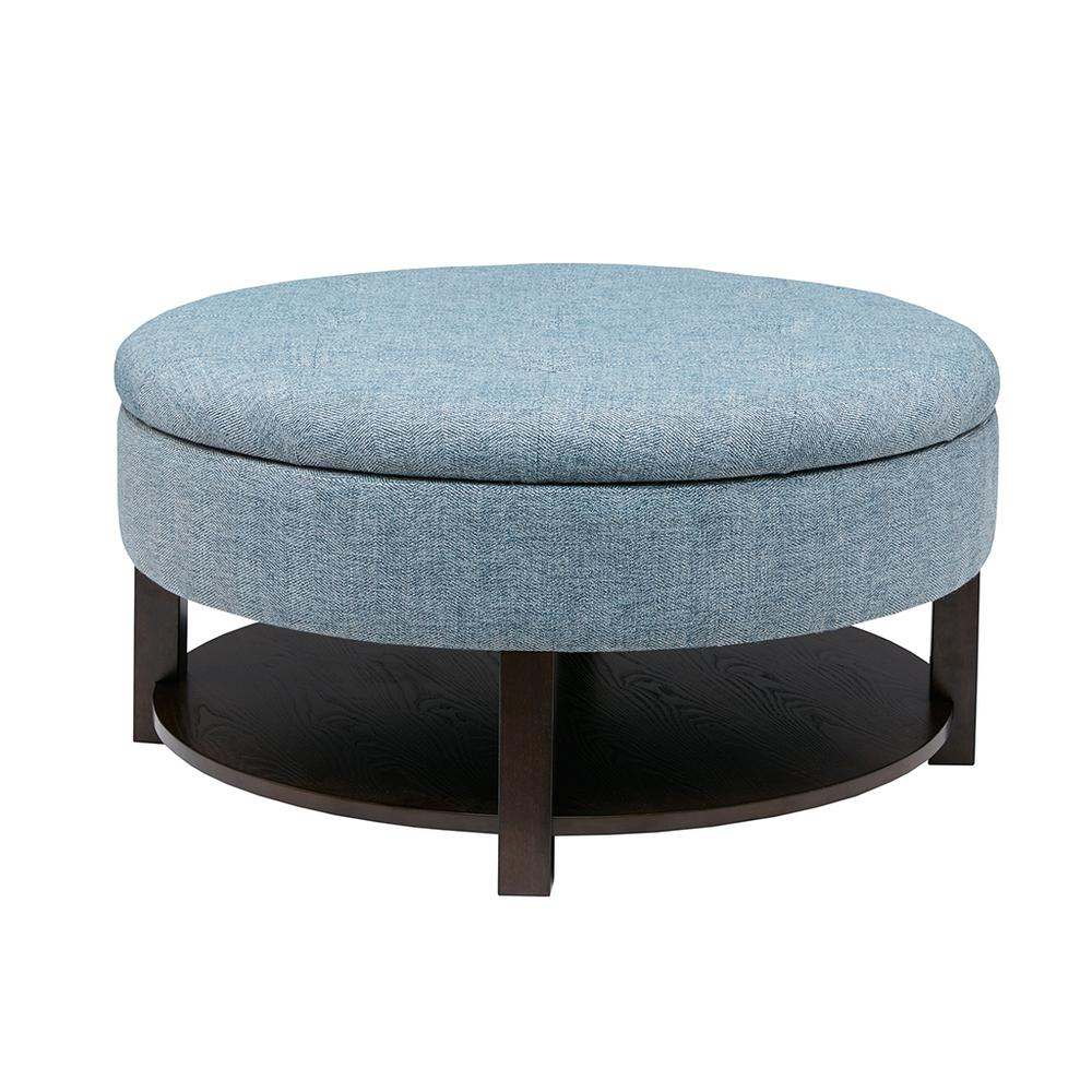 Miller Ottoman - Stylish Round Storage Ottoman with Ample Interior Space