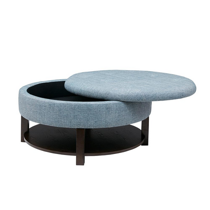 Miller Ottoman - Stylish Round Storage Ottoman with Ample Interior Space