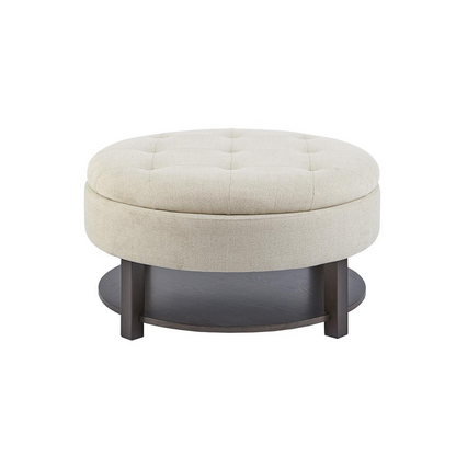 Miller Ottoman - Stylish Round Storage Ottoman with Ample Interior Space