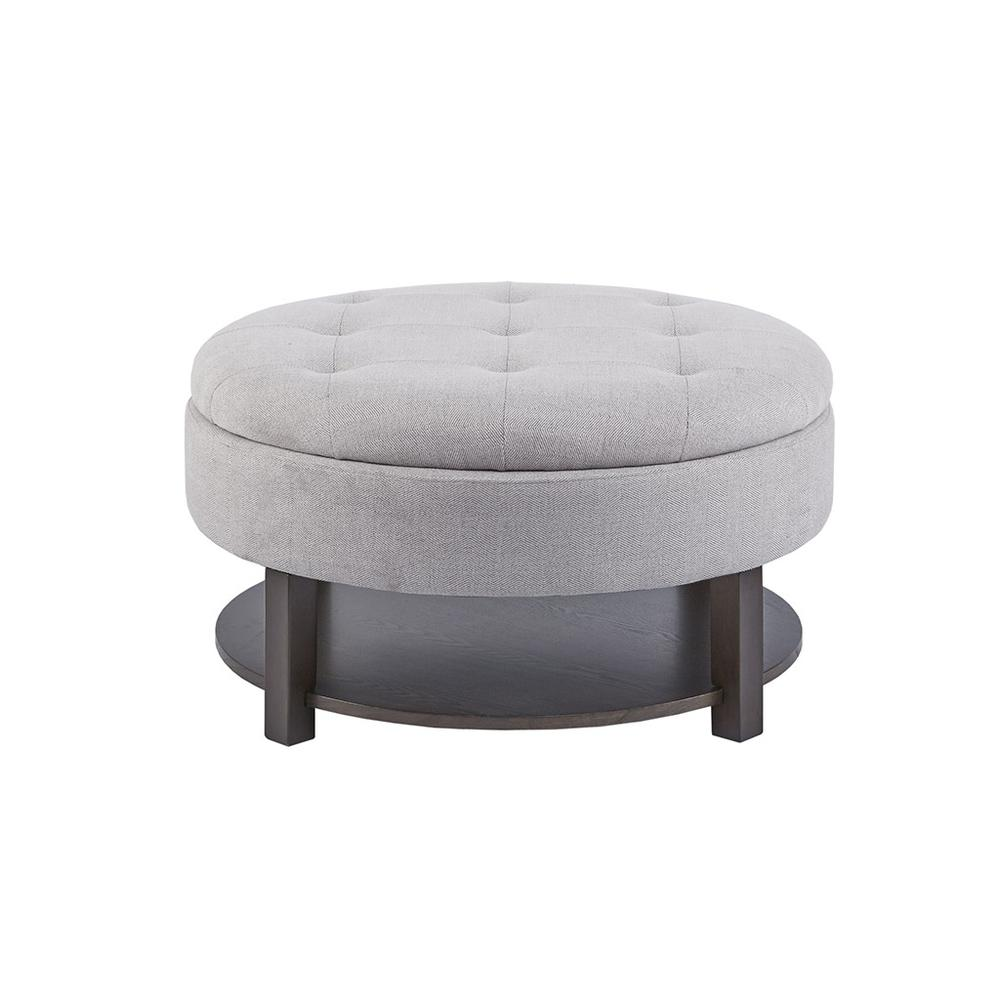 Miller Ottoman - Stylish Round Storage Ottoman with Ample Interior Space