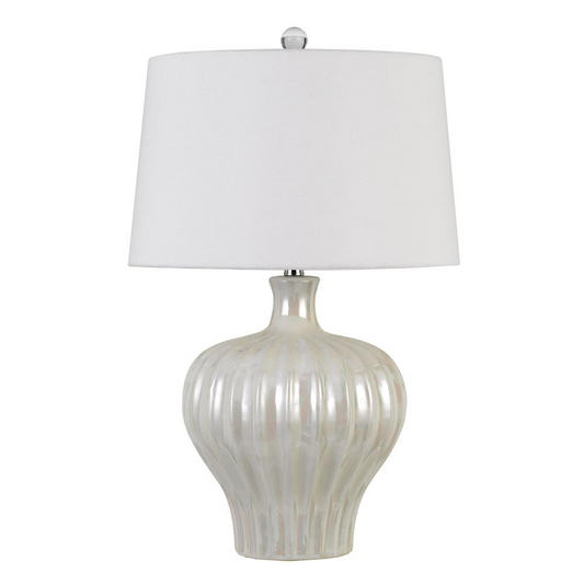 Afragola Ceramic Table Lamp With Hardback Fabric Shade - Elegant Lighting for Your Home