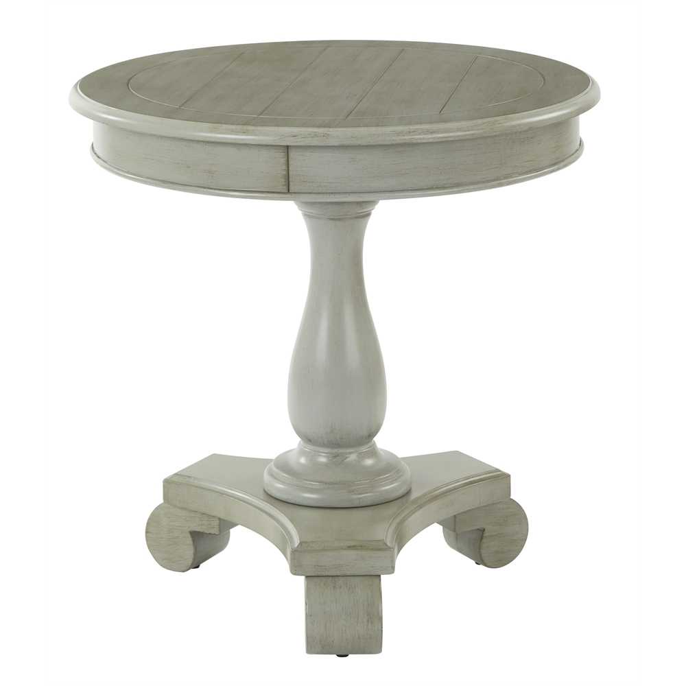 Avalon Round Accent Table - Hand Painted Antique Grey Finish