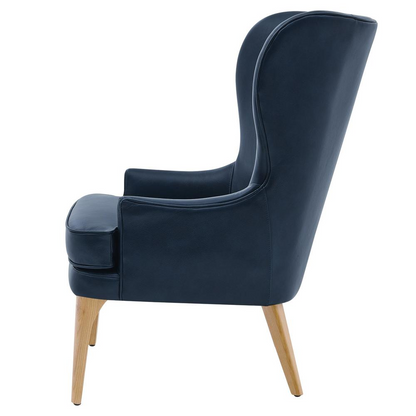 Bjorn Top Grain Leather Accent Chair - Retro-Inspired Design | Multiple Color Options